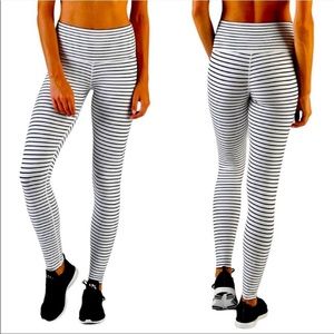 Glyder high rise navy blue and white striped leggings